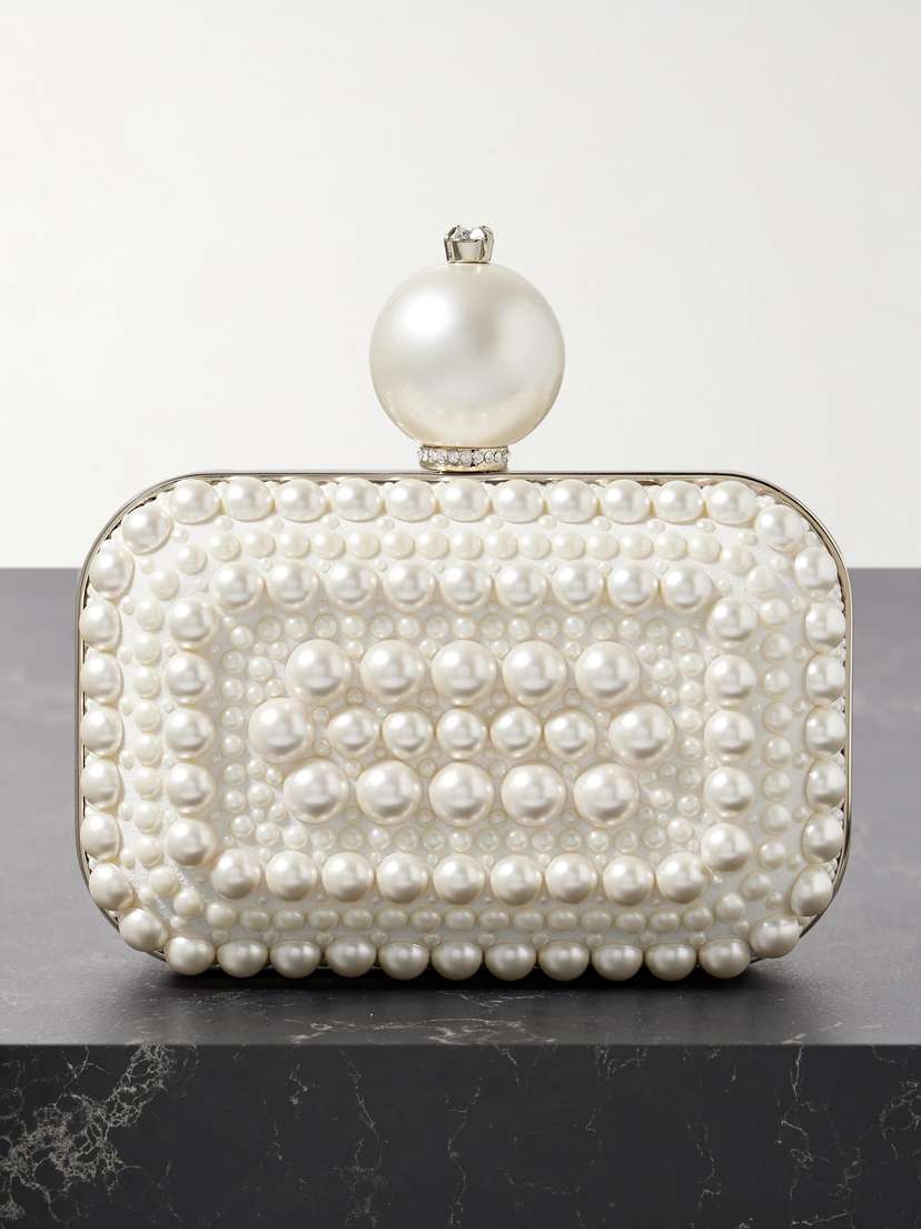 Jimmy Choo Cloud Micro Embellished Satin Clutch