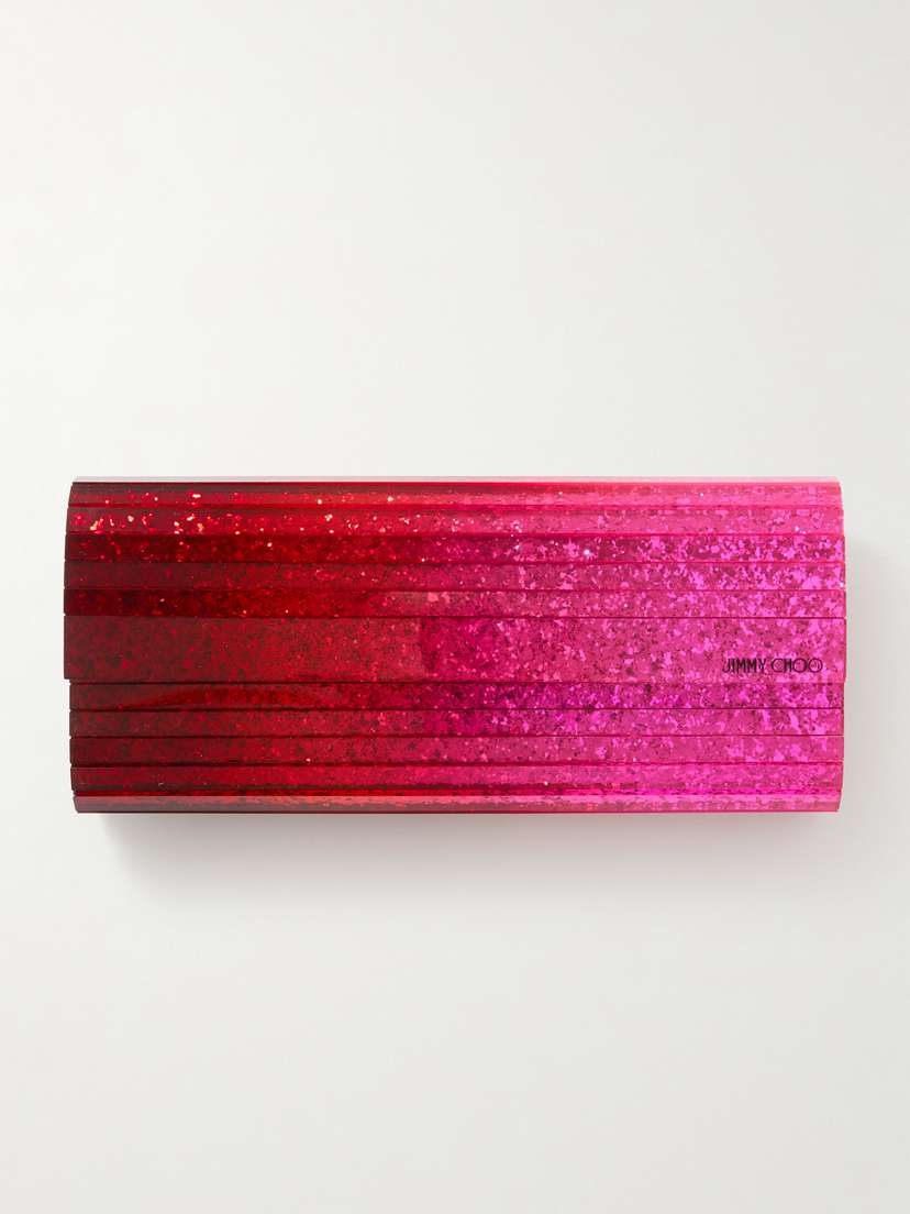 Jimmy Choo Sweetie Leather-trimmed Dégradé Glittered Acrylic Clutch -  - One size