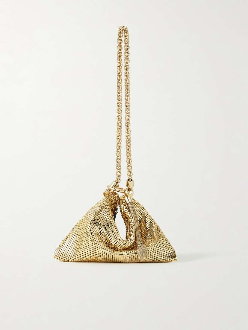 Jimmy Choo Callie Mini Tasseled Chainmail Shoulder Bag