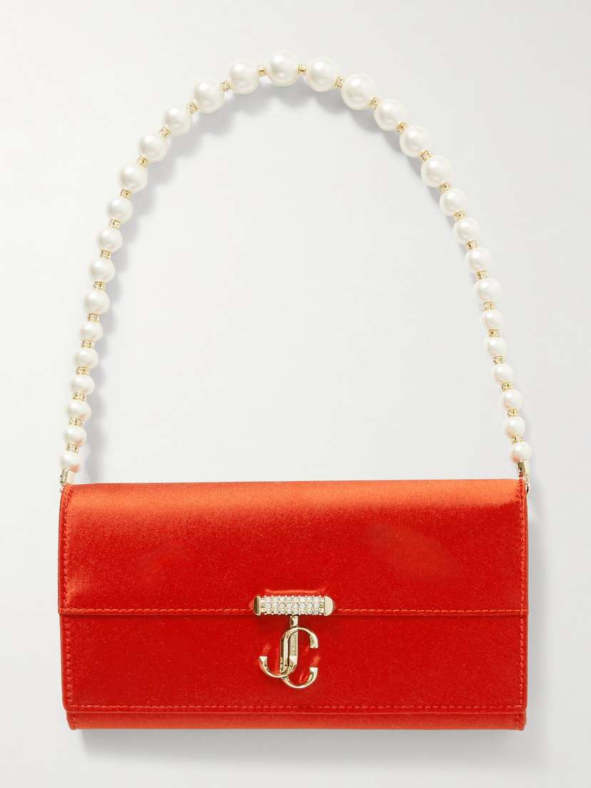 Jimmy Choo Avenue Embellished Satin Clutch