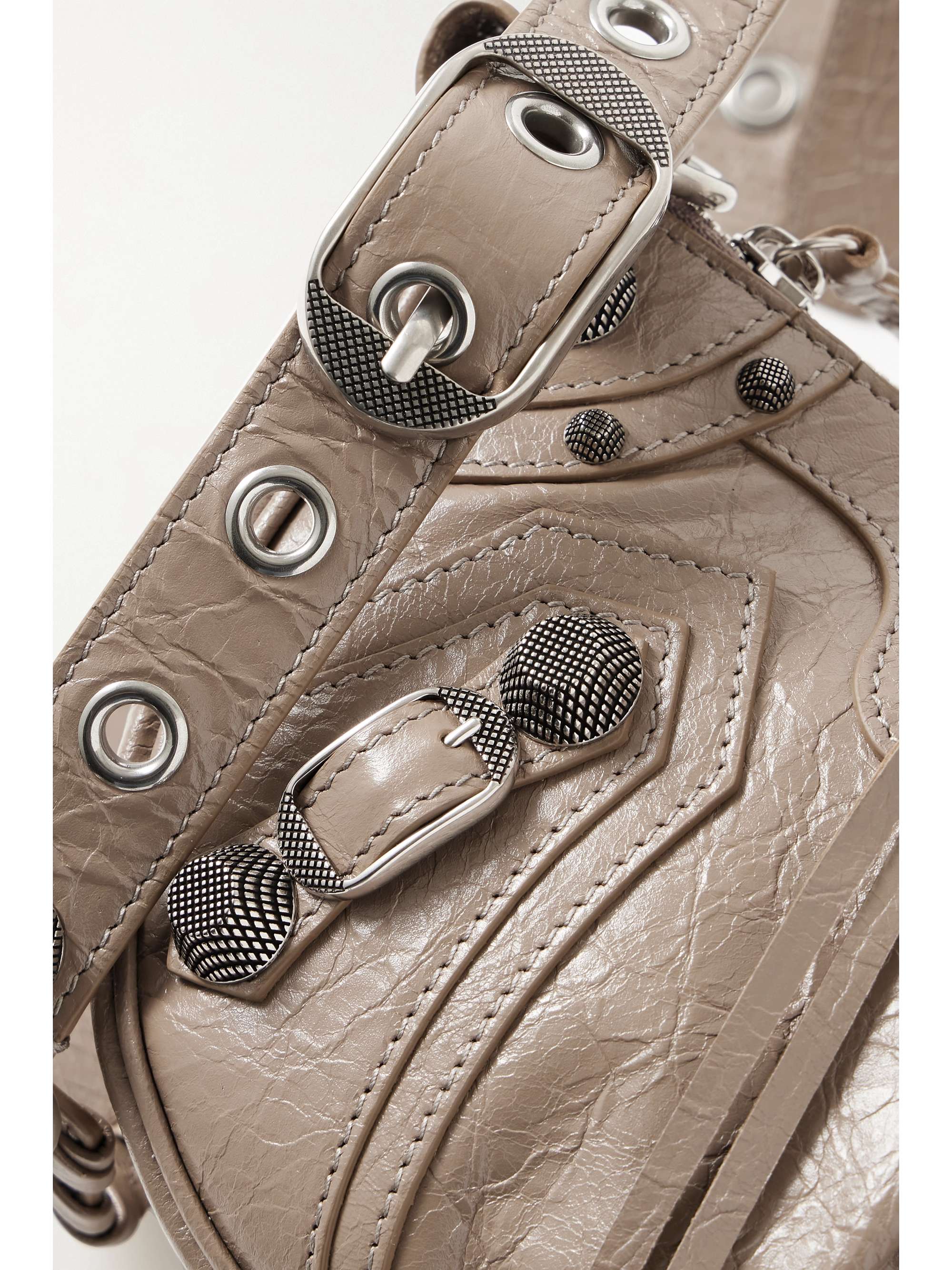 BALENCIAGA Le Cagole small studded textured-leather shoulder bag