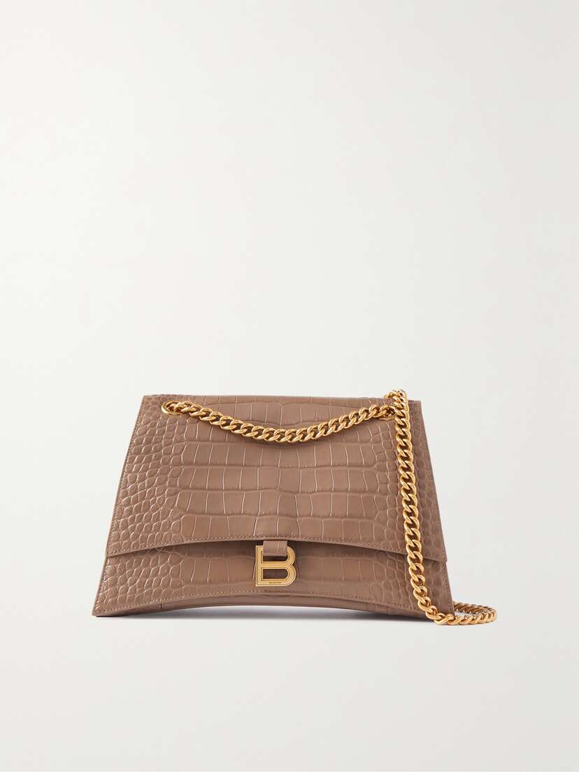 Balenciaga Crush Medium Croc-effect Leather Shoulder Bag