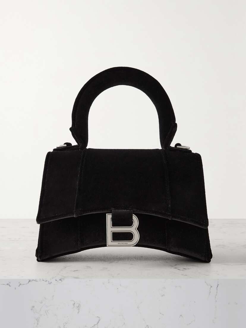 Balenciaga Hourglass Xs Velvet Tote