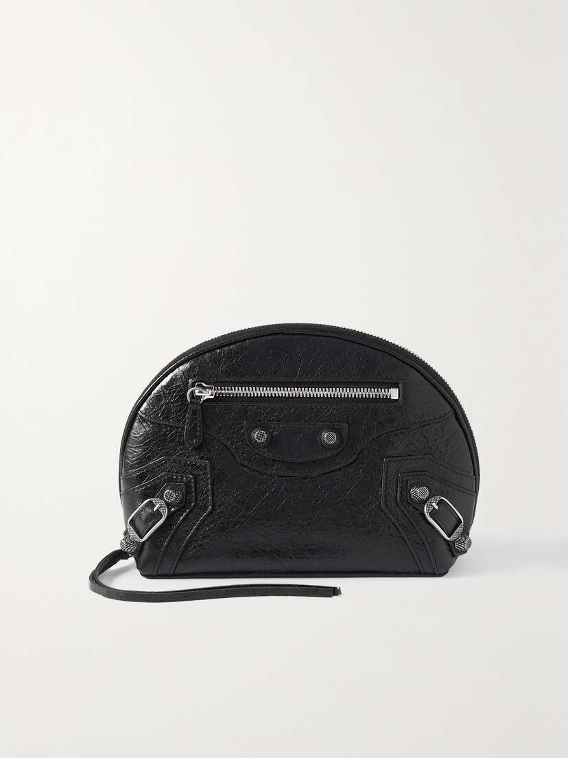 Balenciaga Le Cagole Cracked-leather Cosmetics Case - - One size