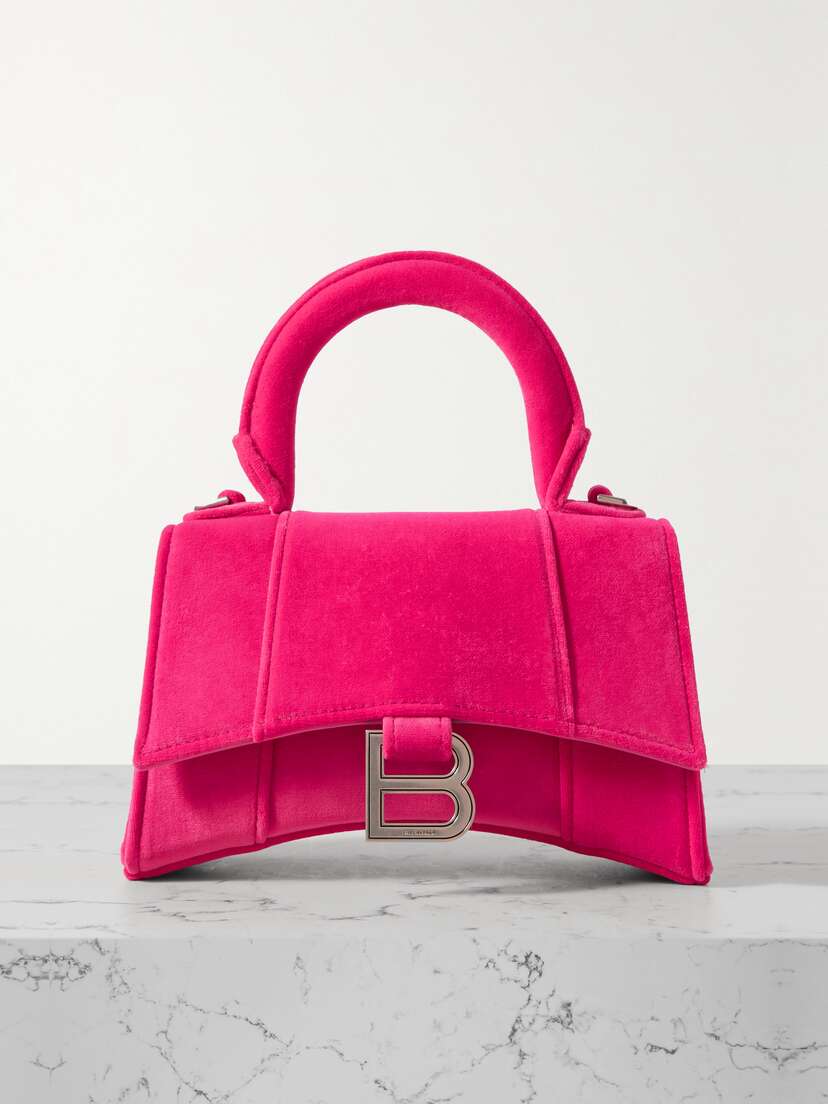 Balenciaga Hourglass Xs Velvet Tote