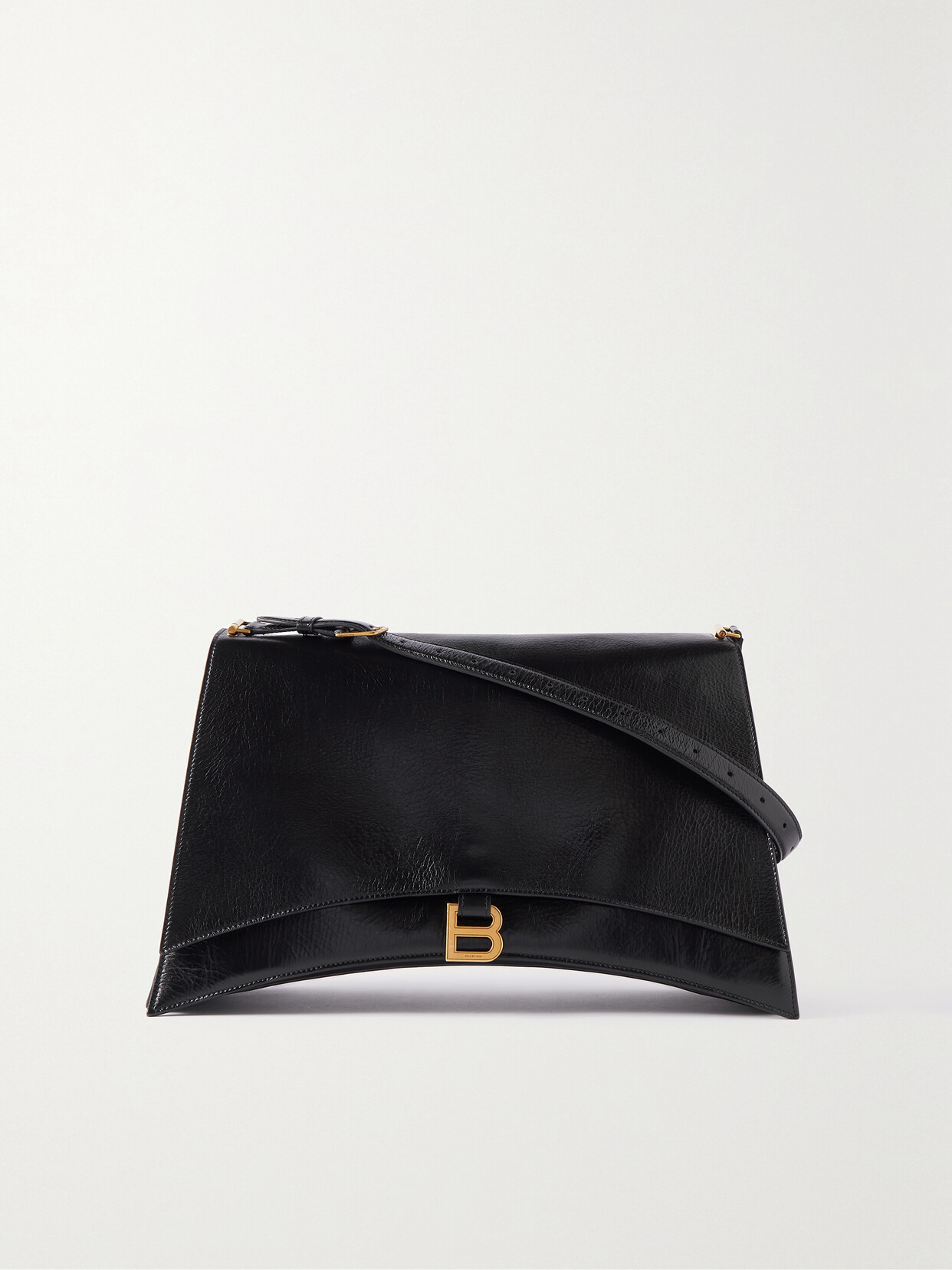 Balenciaga - Crush Large Textured-leather Shoulder Bag - Black