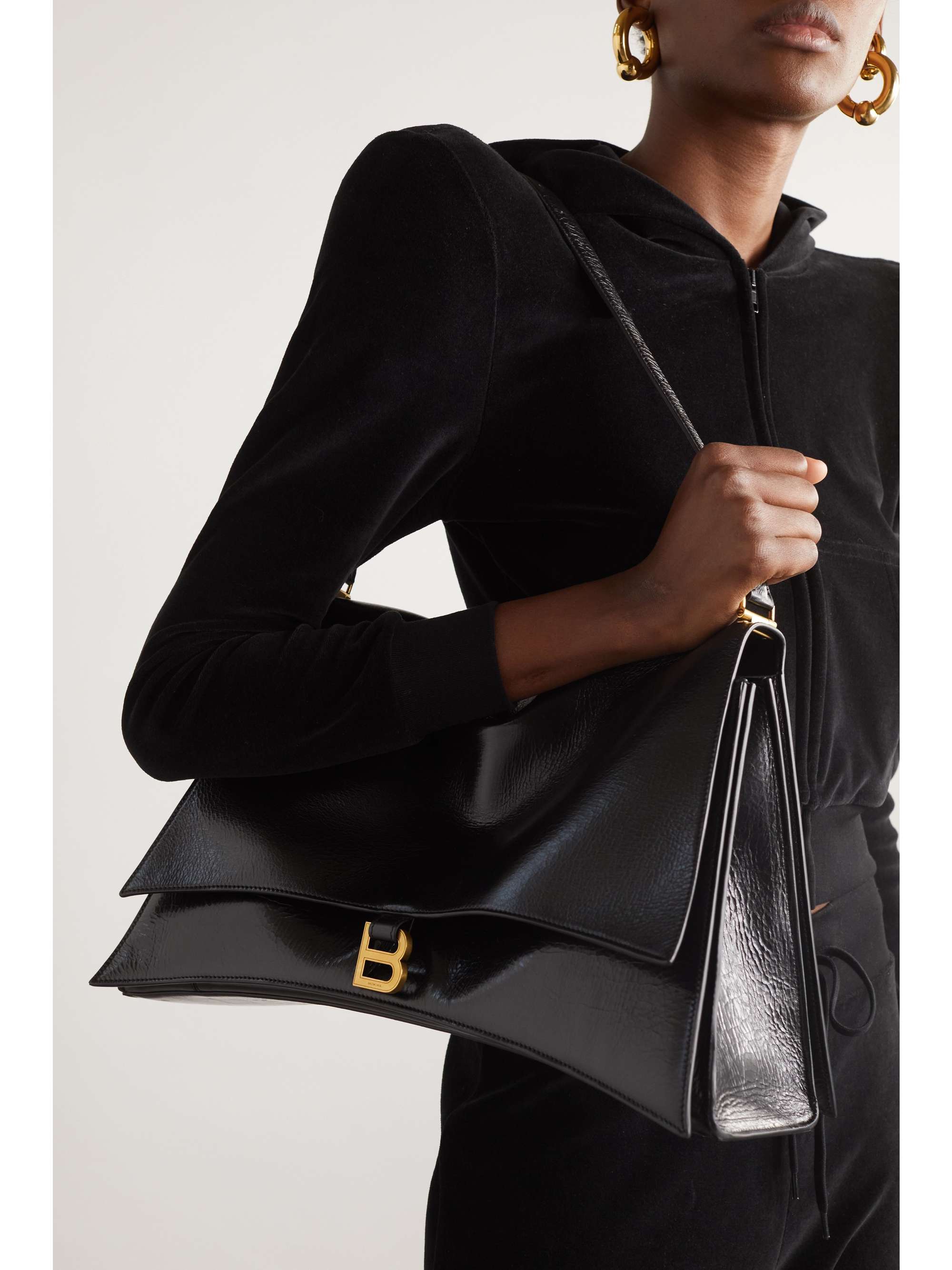 Balenciaga Black Oversized Sling Cross Body Bag