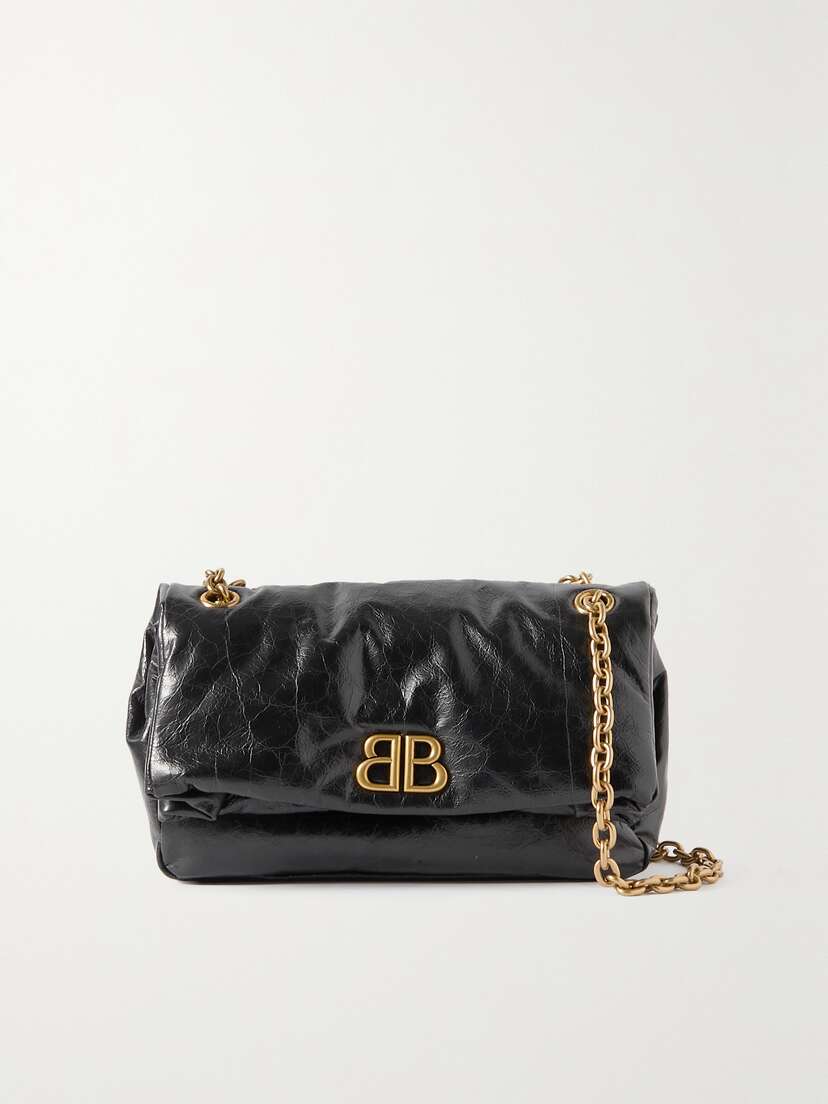 Balenciaga Monaco Crinkled-leather Shoulder Bag