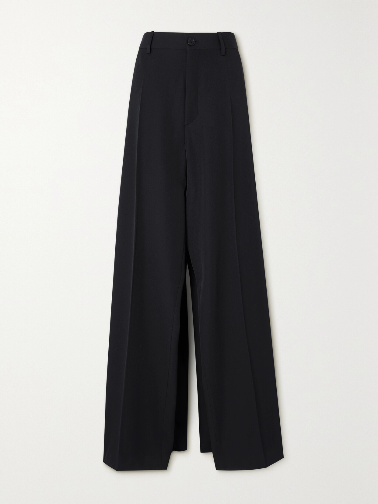 Balenciaga Pleated Wool-twill Pants - Black