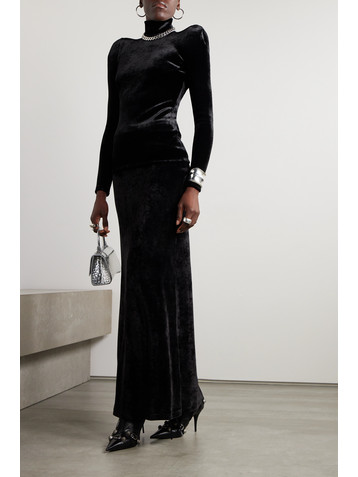 Balenciaga Stretch-velvet turtleneck top