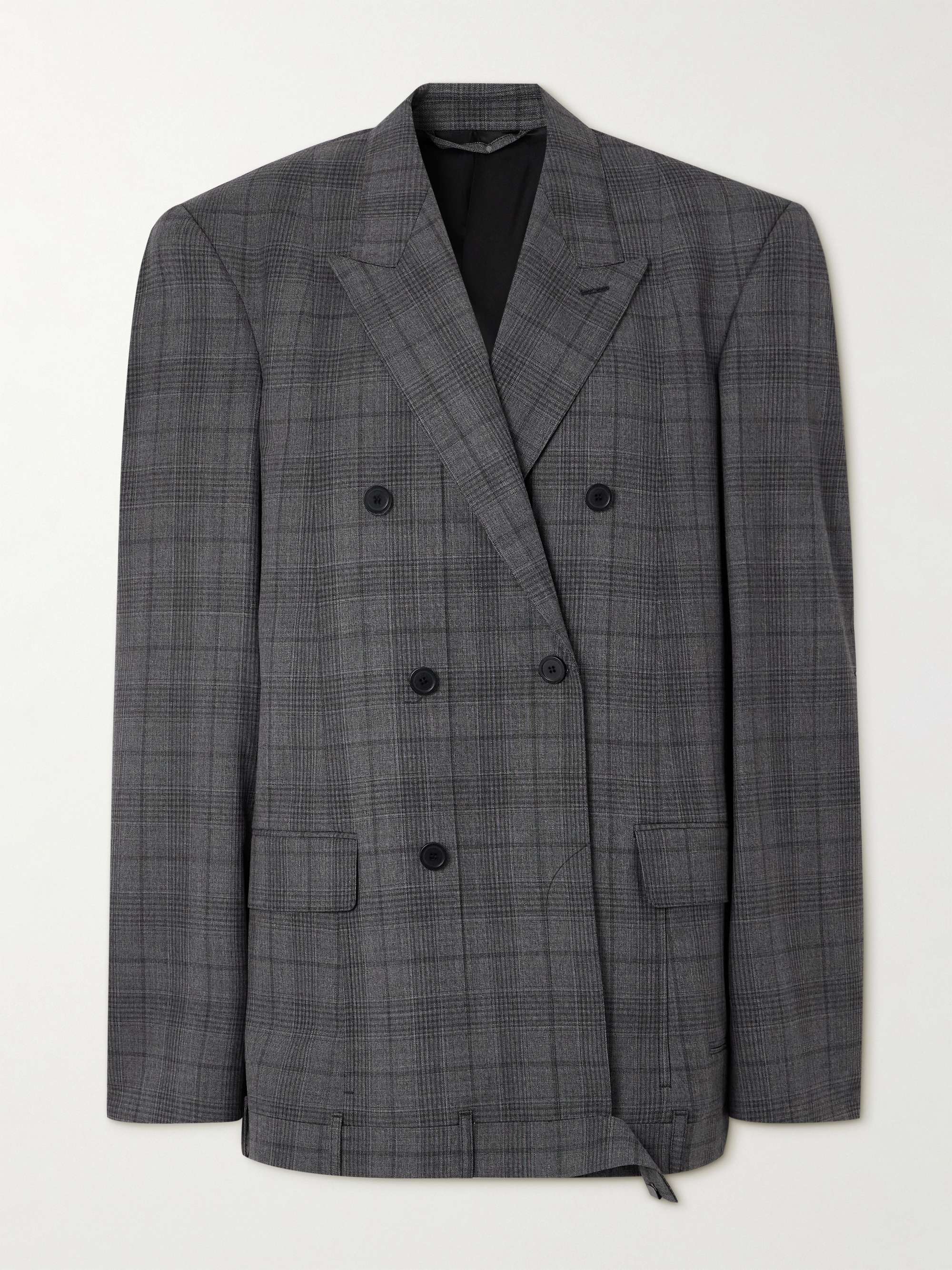 BALENCIAGA Oversized double breasted Prince of Wales checked wool blazer NET A PORTER