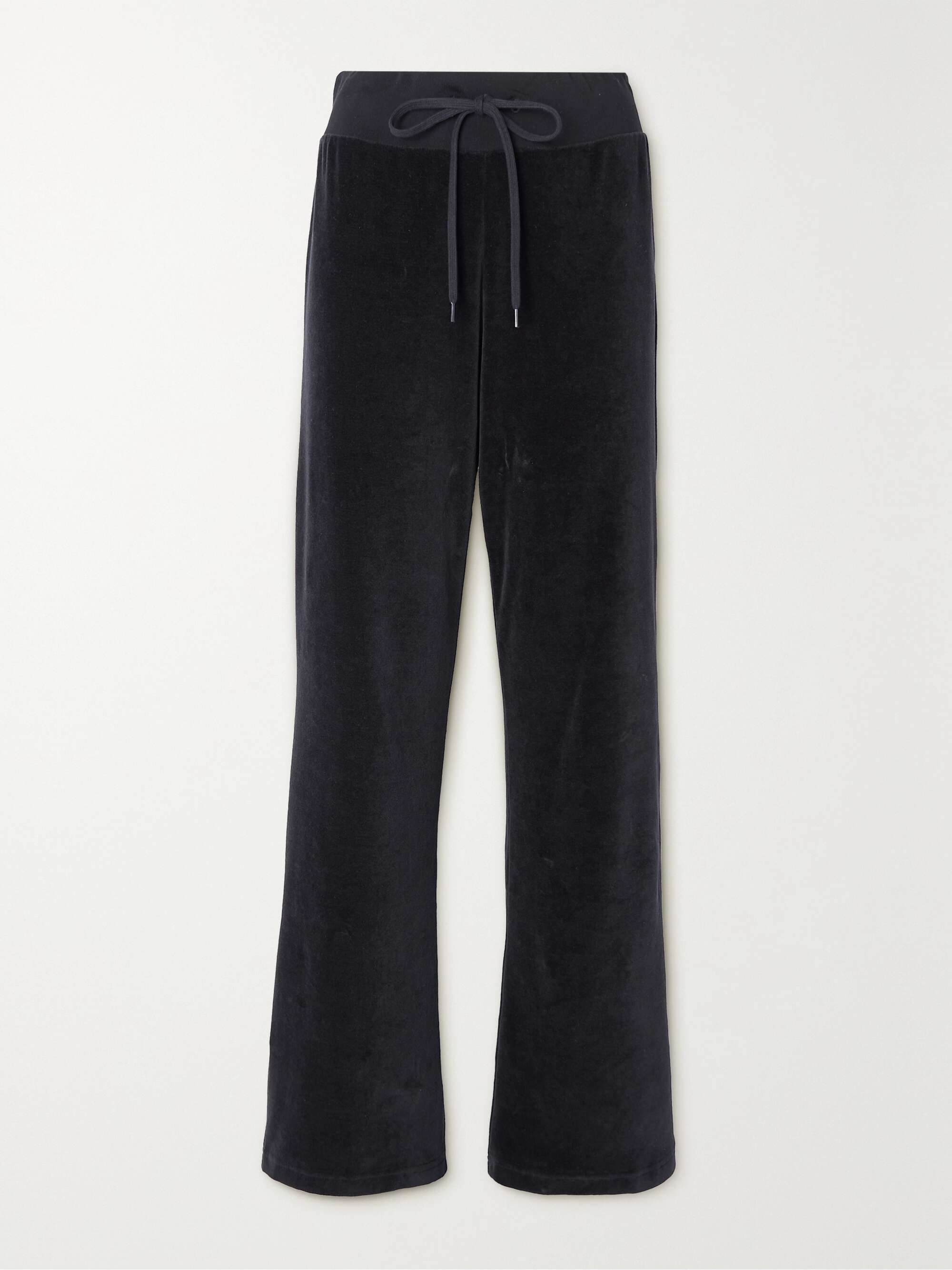 Cotton-velvet track pants