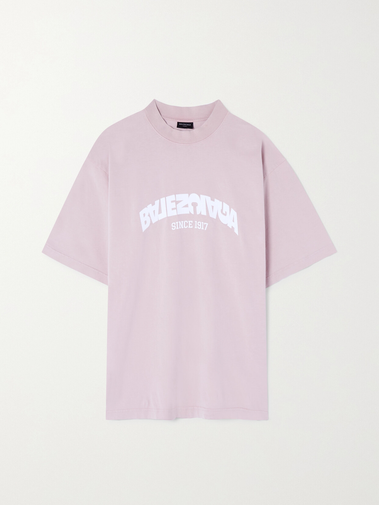 Balenciaga Printed Cotton-jersey T-shirt In Pink
