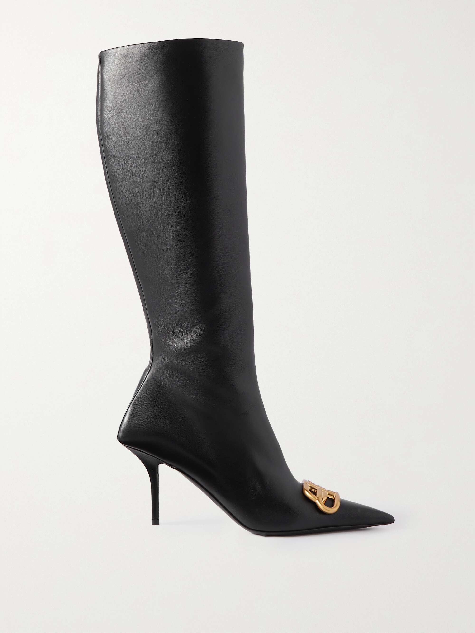 BALENCIAGA Embellished leather knee boots | NET-A-PORTER