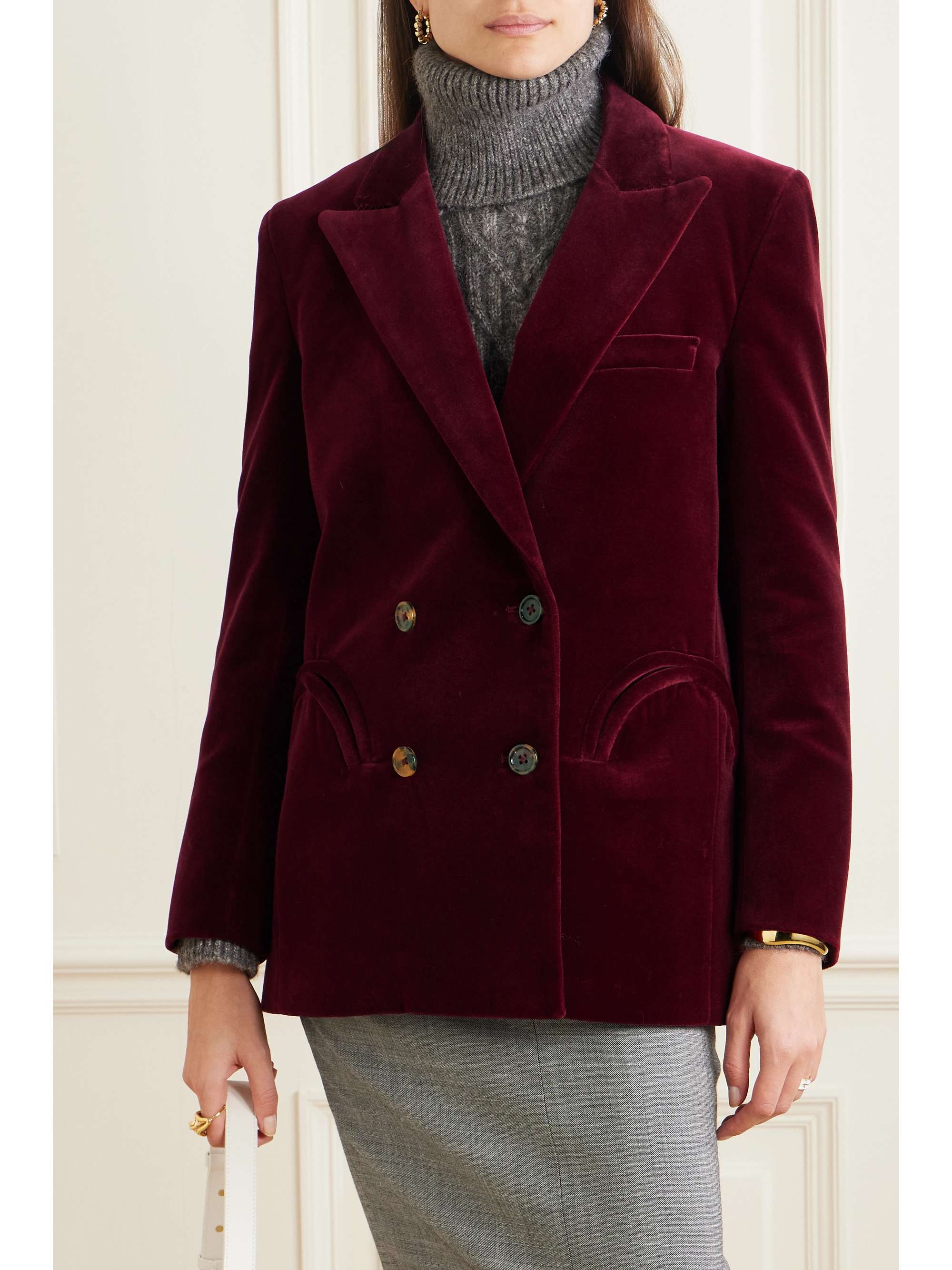 BLAZÉ MILANO Everynight double-breasted cotton-velvet blazer | NET-A-PORTER