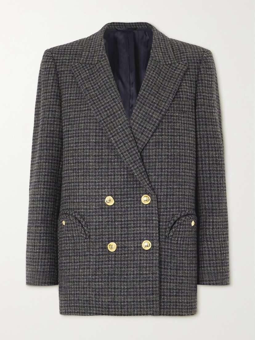 Blazé Milano Everynight Double-breasted Checked Wool Blazer