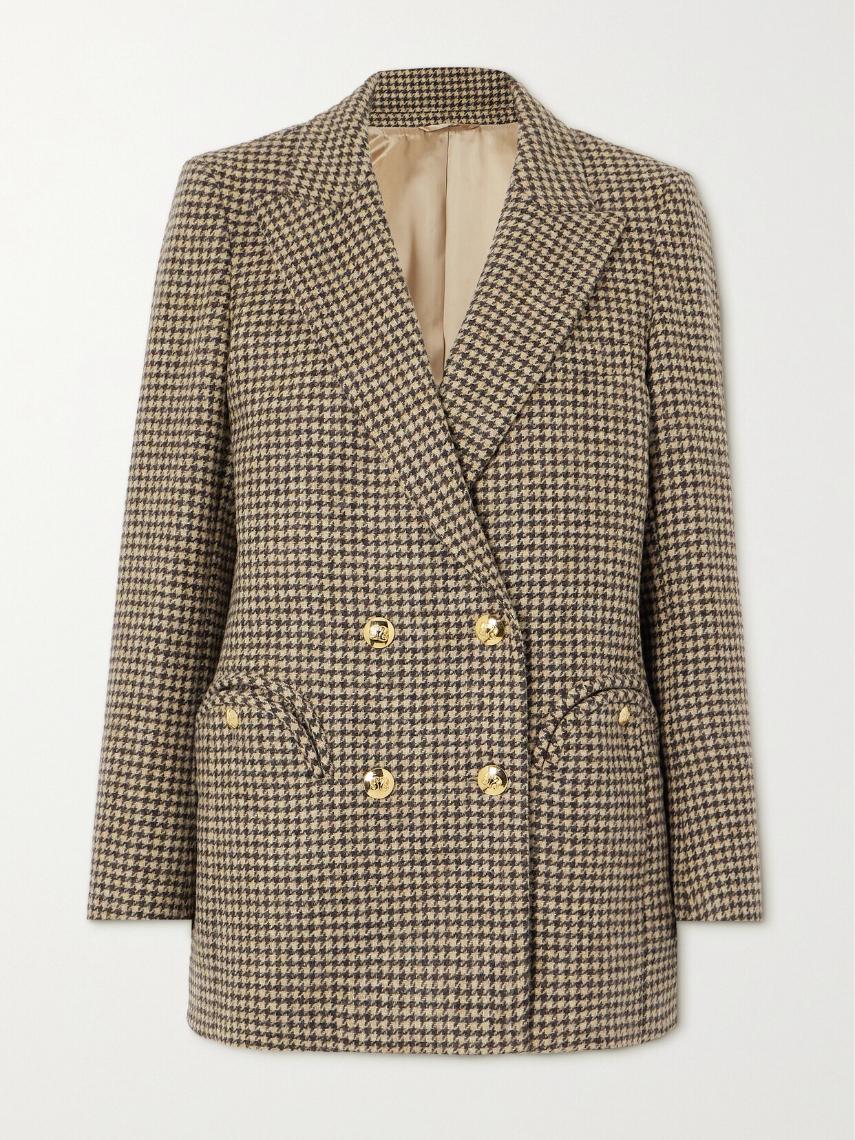 Blazé Milano - Everyday Double-breasted Houndstooth Wool-tweed Blazer - Neutrals