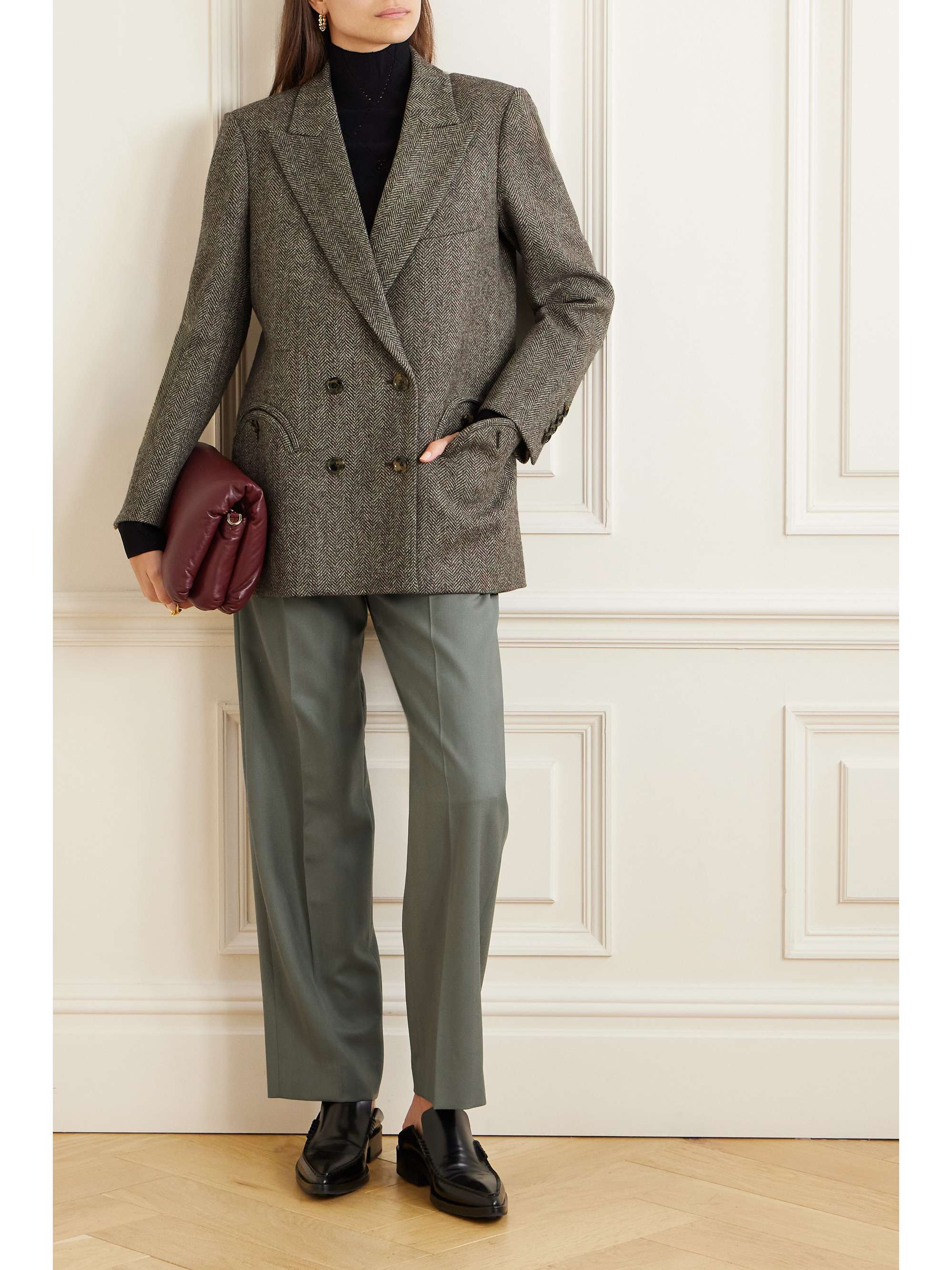 BLAZÉ MILANO Everynight double-breasted herringbone wool-tweed blazer ...