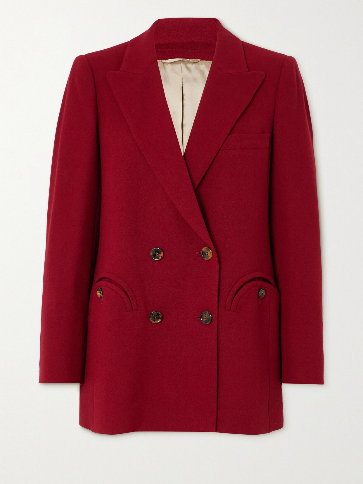 Blazé Milano Everyday Double-breasted Wool-crepe Blazer In Red