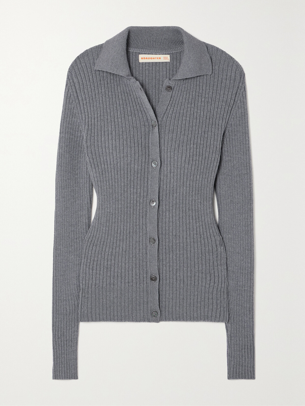 &Daughter - Ena Ribbed-knit Wool Cardigan - Gray