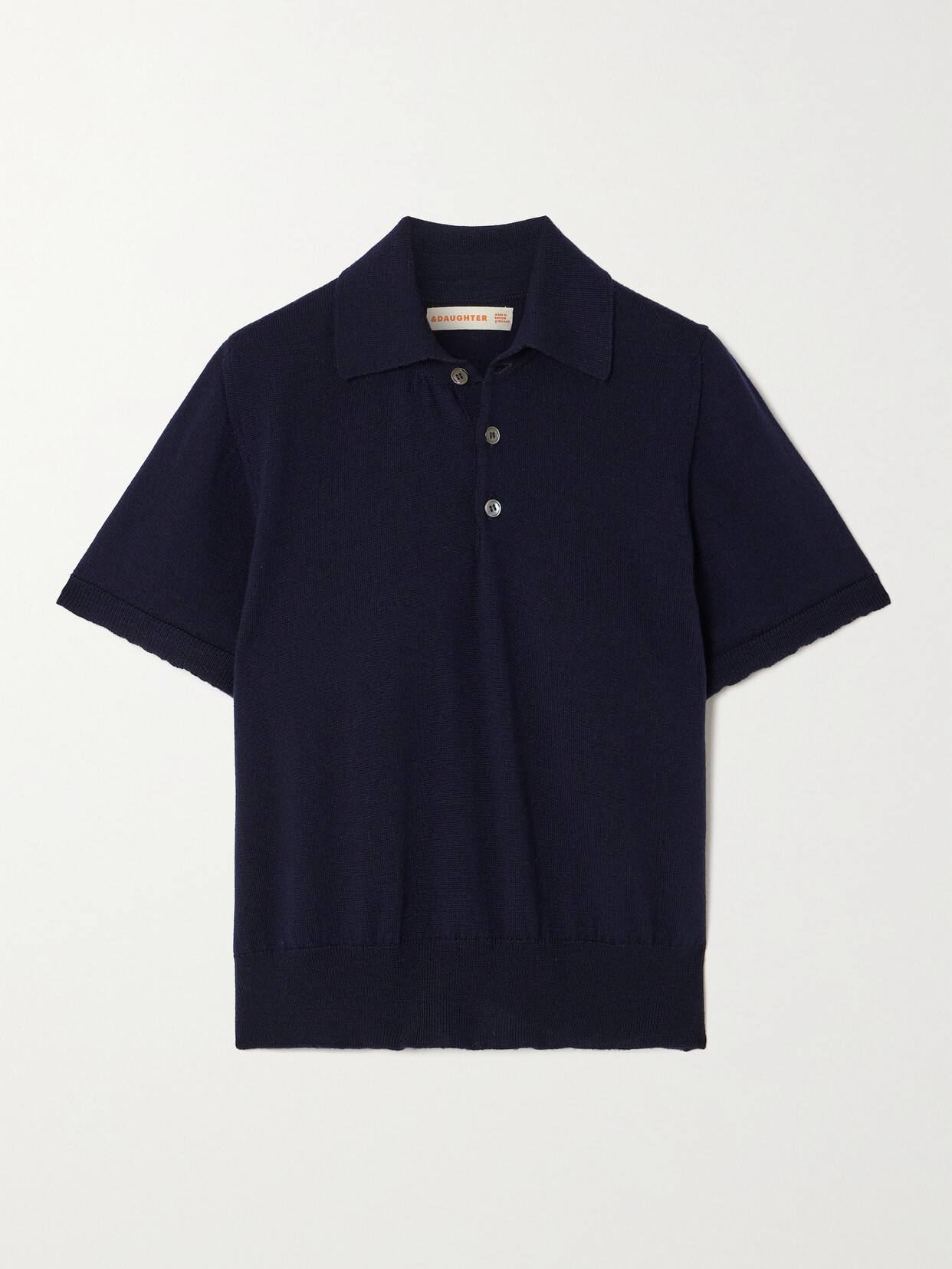 &Daughter - Wool Polo Shirt - Blue