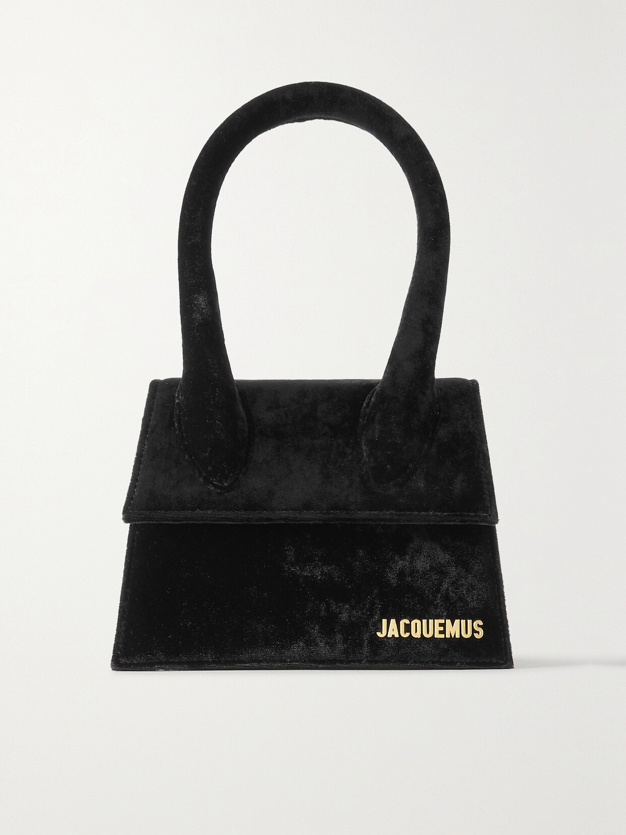 Jacquemus Le Chiquito Moyen Velours Shoulder Bag In Black