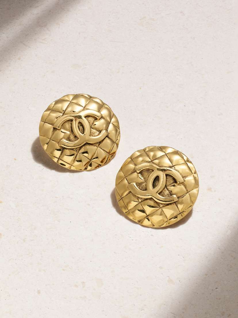 Vintage Chanel plated Clip Earrings