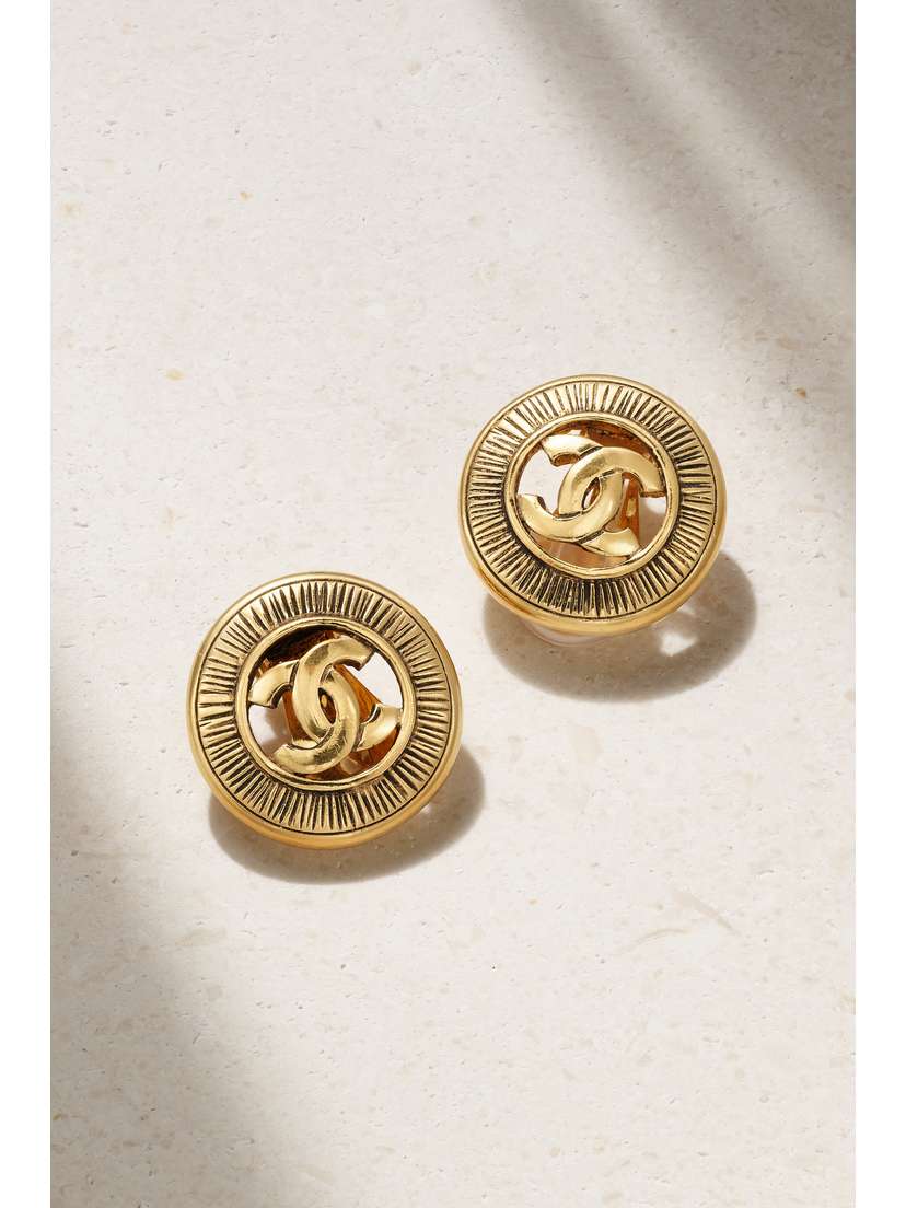 Vintage Chanel plated Clip Earrings