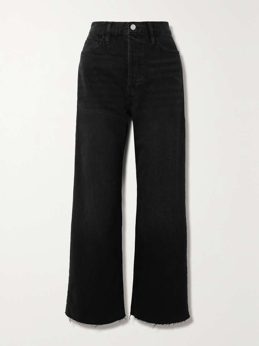 Frame Le Low Baggy Frayed High-rise Wide-leg Jeans