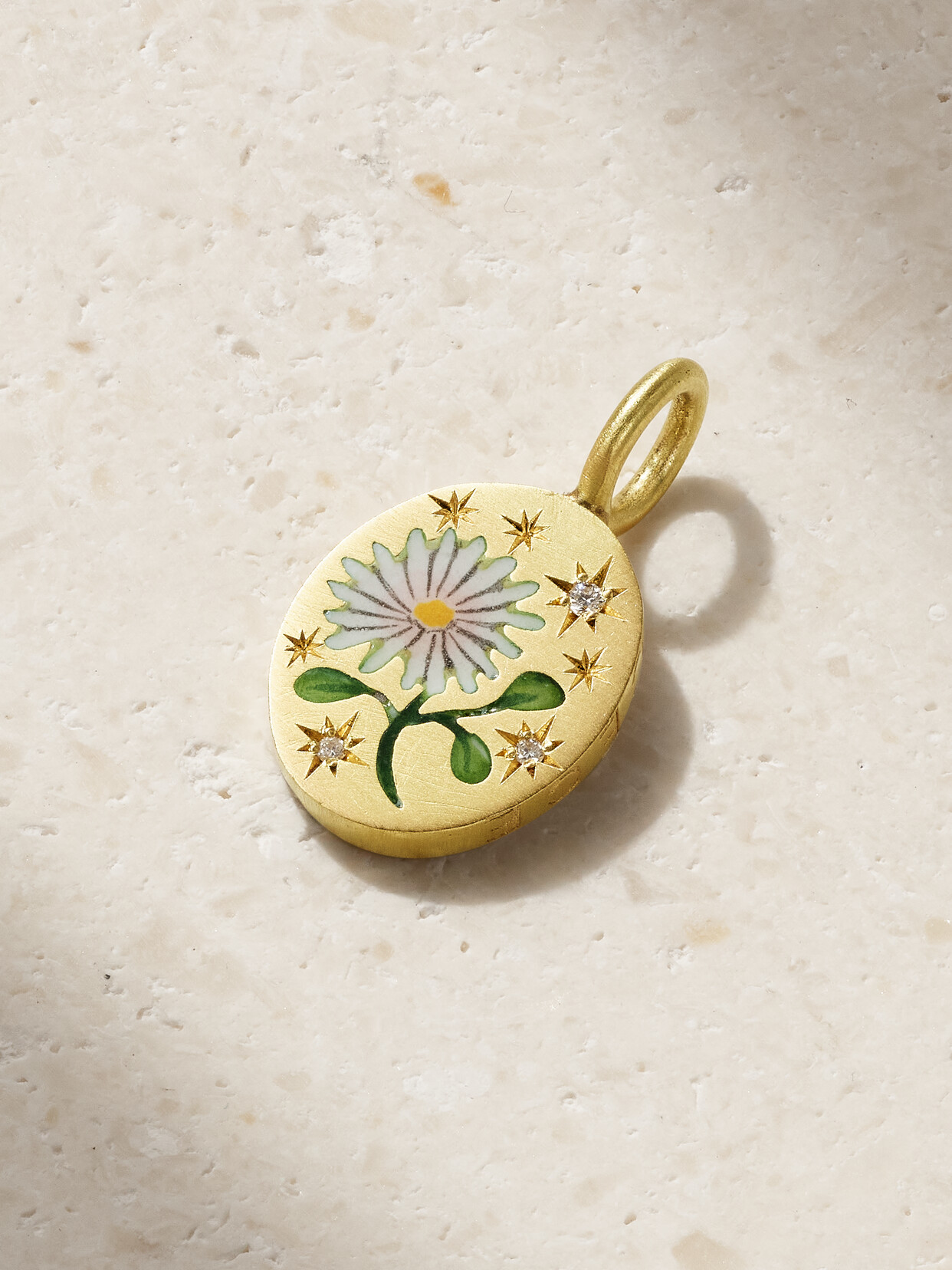 Cece Jewellery Wild Daisy 18-karat Recycled , Enamel And Diamond Charm