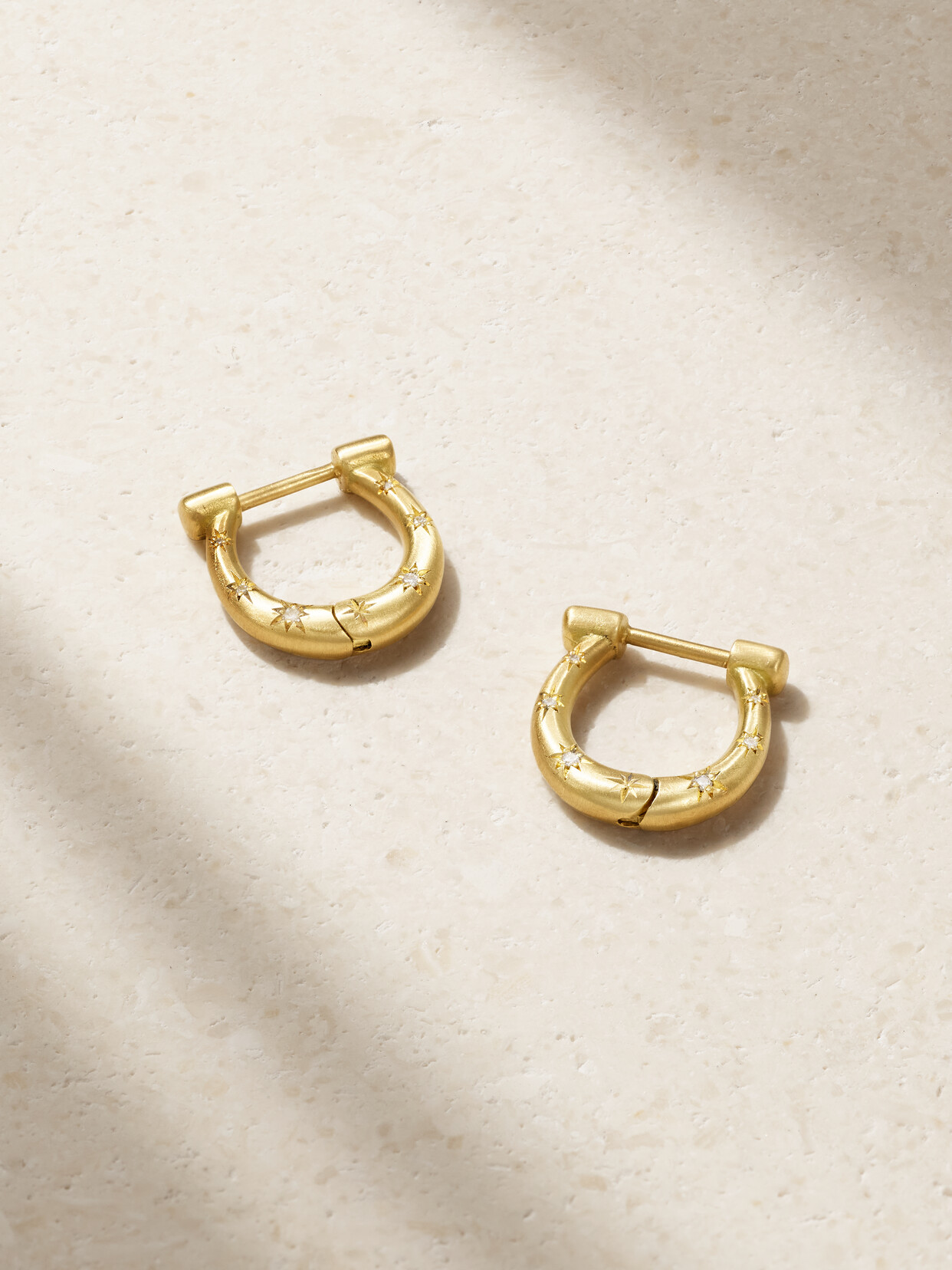 Cece Jewellery Horseclip Small 18-karat Recycled  Diamond Hoop Earrings