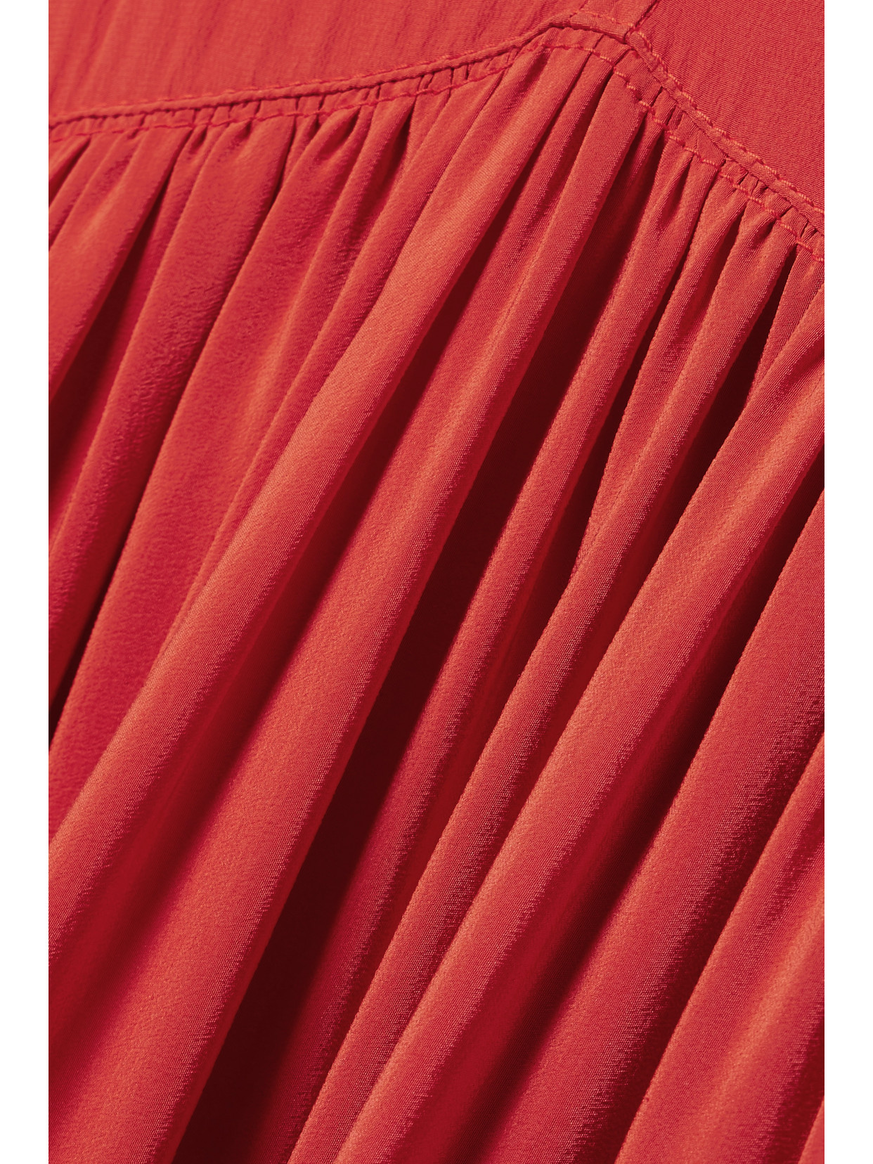 Shop Another Tomorrow Gathered Silk Crepe De Chine Maxi Dress In Red