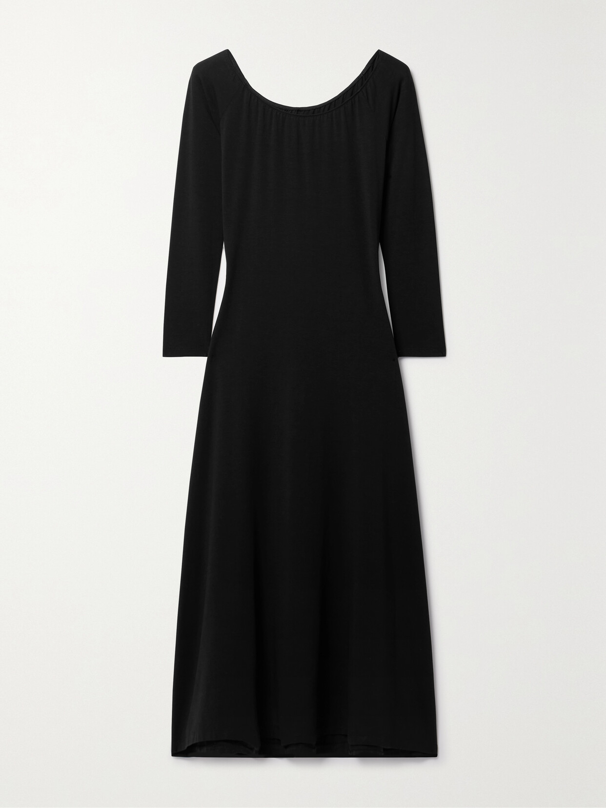 Another Tomorrow - + Net Sustain Off-the-shoulder Stretch-jersey Midi Dress - Black