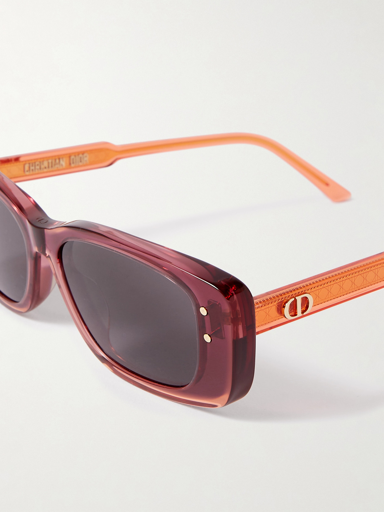 Shop Dior Highlight S21 Rectangular-frame Acetate Sunglasses In Burgundy