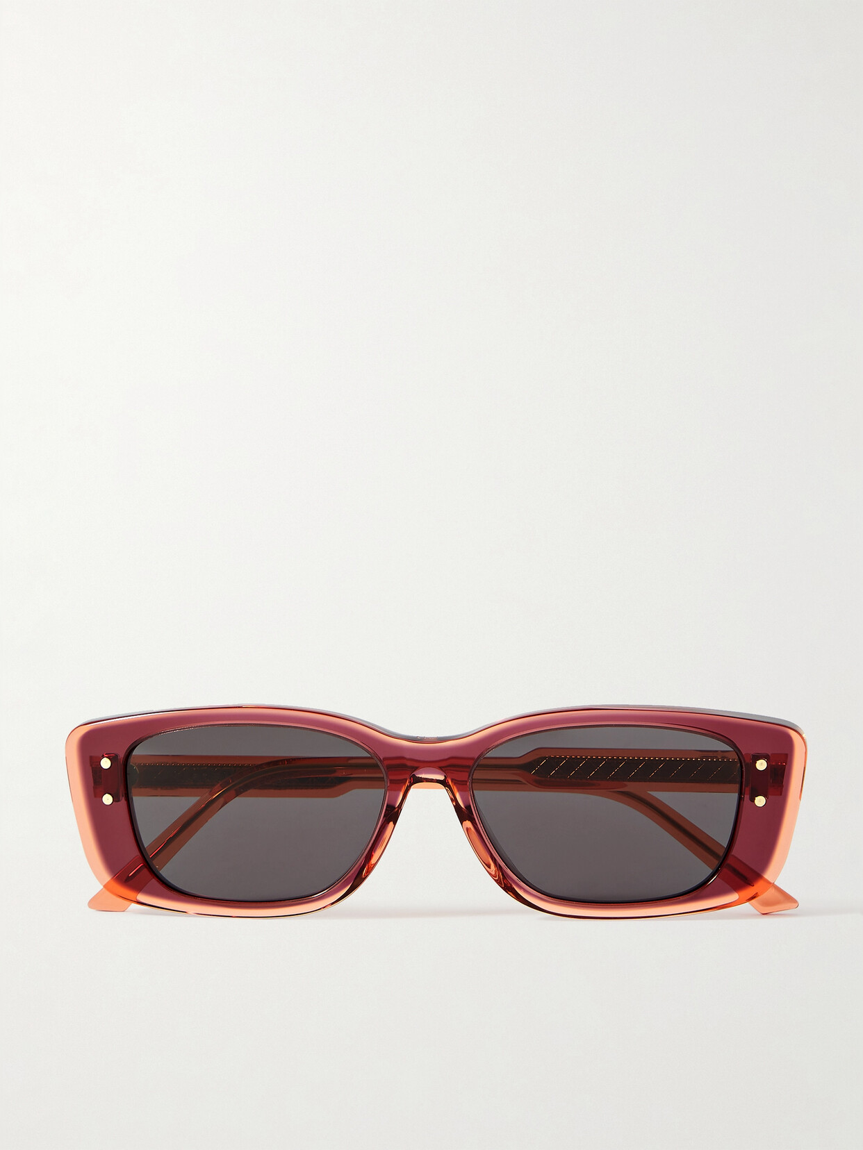 Shop Dior Highlight S21 Rectangular-frame Acetate Sunglasses In Burgundy