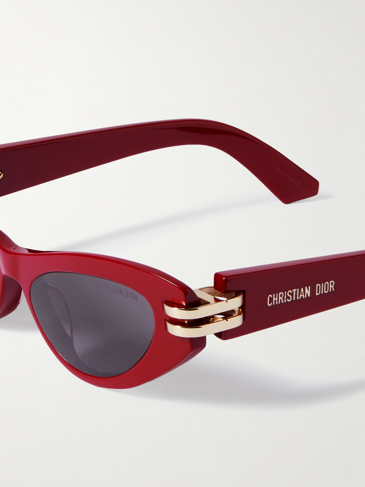 Shop Dior C B1u Cat-eye Acetate And Gold-tone Sunglasses In Red