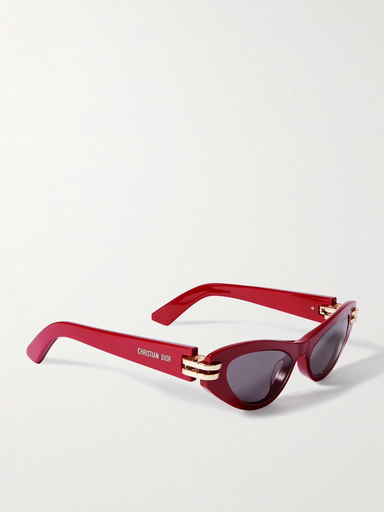 Shop Dior C B1u Cat-eye Acetate And Gold-tone Sunglasses In Red