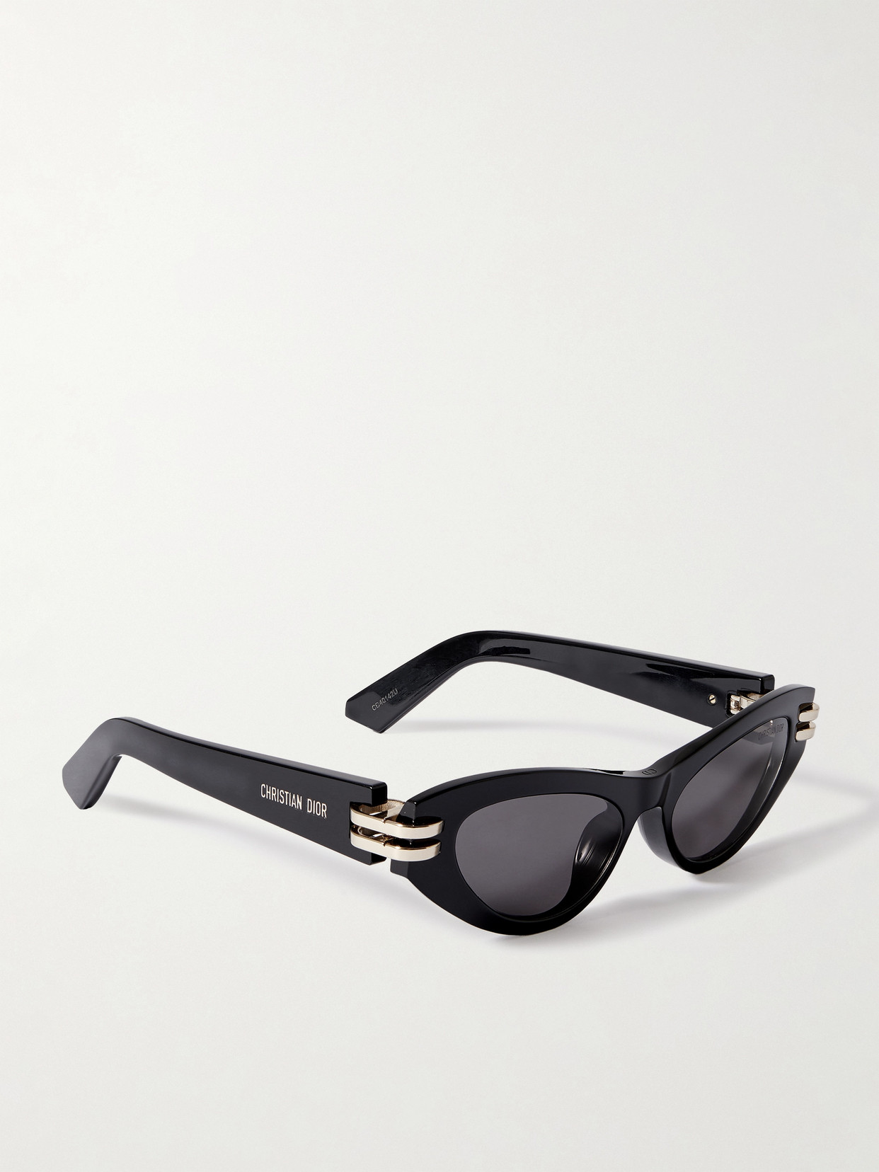 Dior C B1u Cat-eye Acetate And Gold-tone Sunglasses In Black