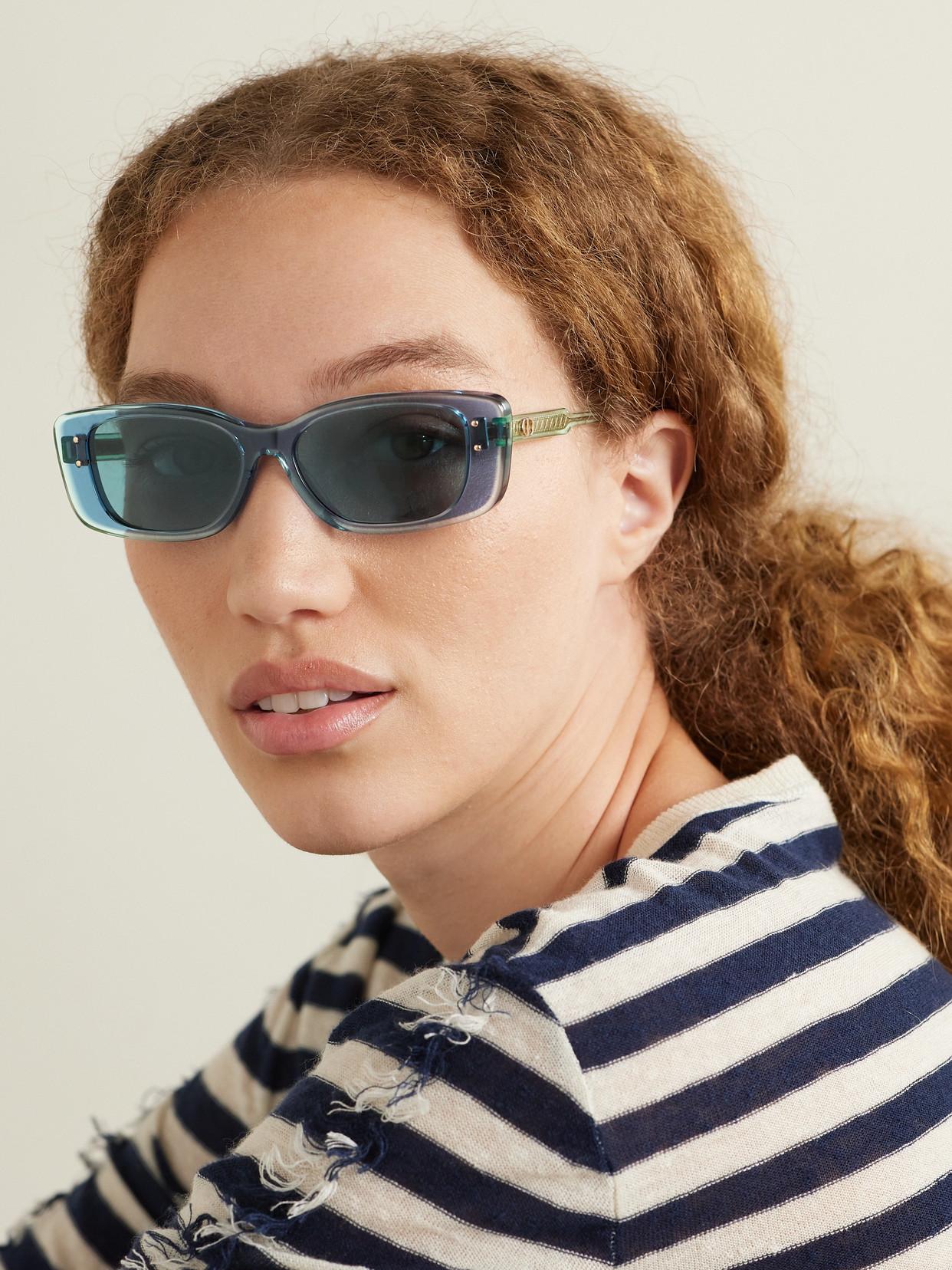 Shop Dior Highlight S21 Rectangle-frame Acetate Sunglasses In Blue