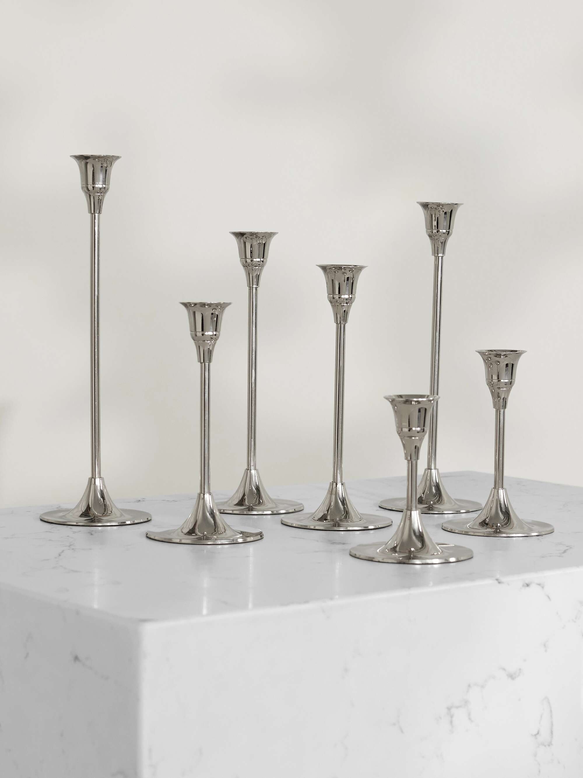Set of seven candlesticks