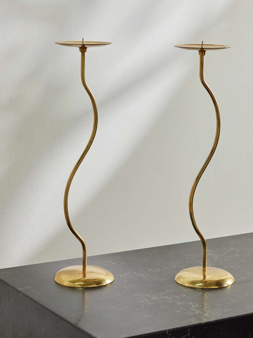 Fourth Street Dancing Duo Set Of Two Brass Candlesticks