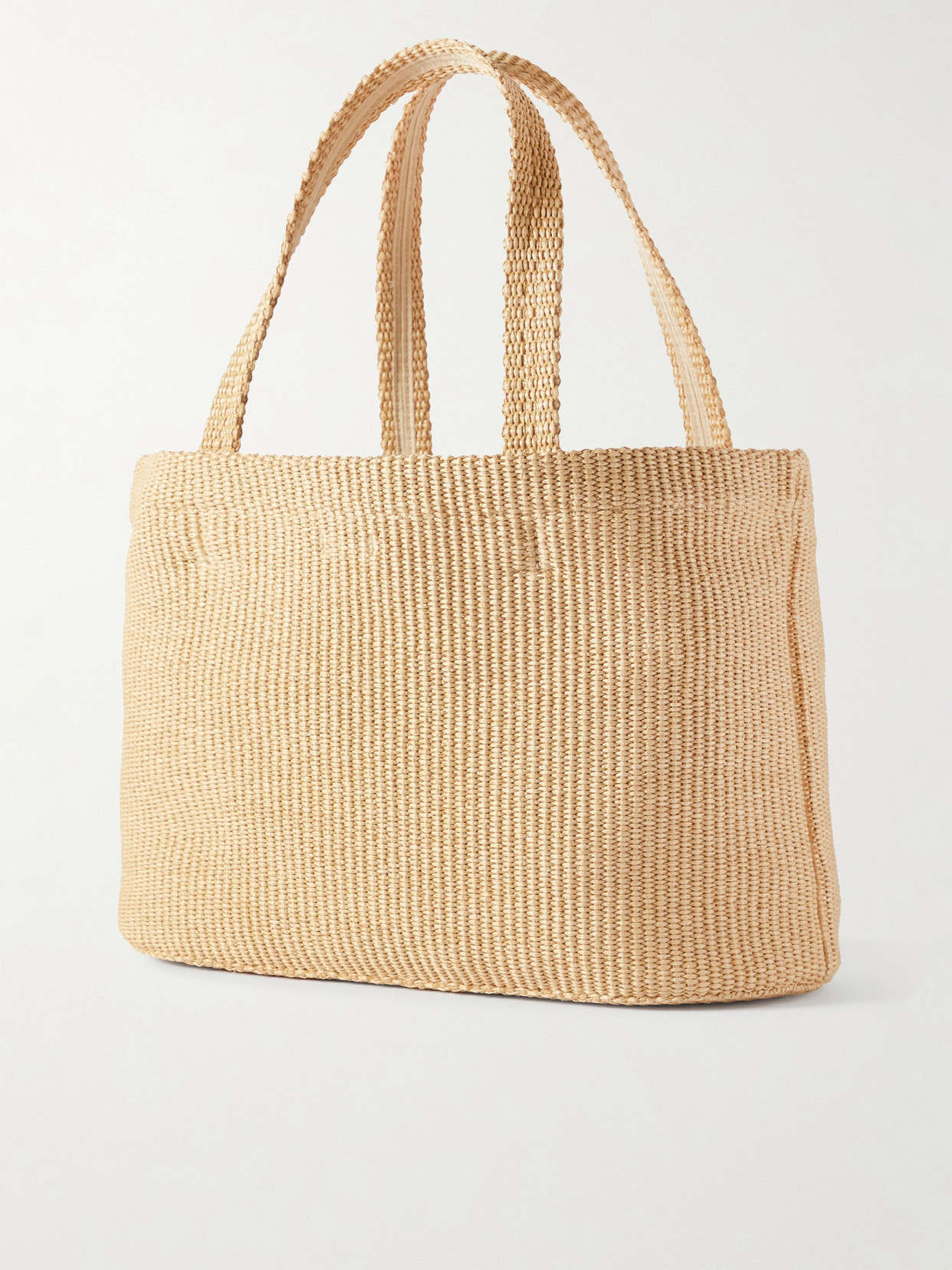 Avenue Logo-Embroidered Woven Raffia Tote
