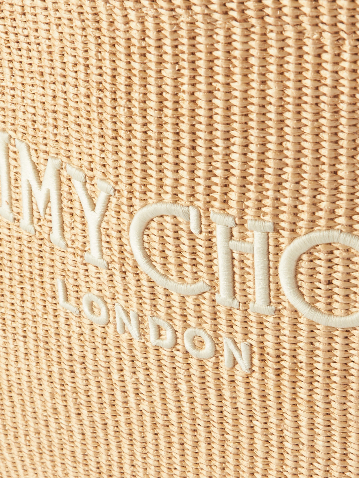 Avenue Logo-Embroidered Woven Raffia Tote