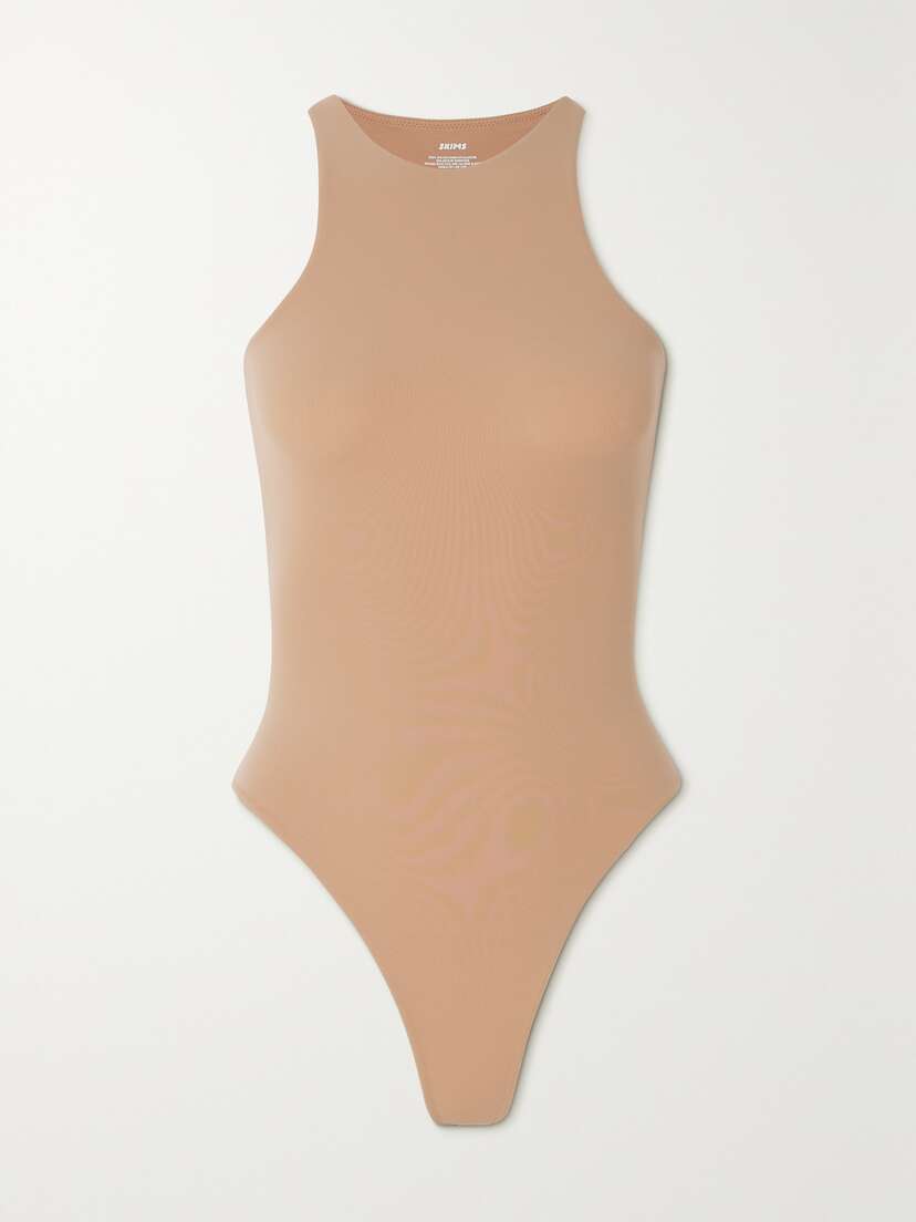 Skims Fits Everybody High Neck Bodysuit - Clay