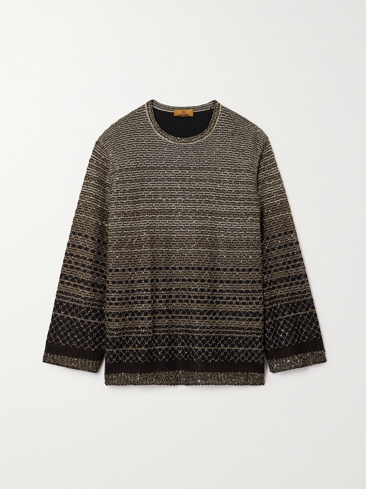 Missoni - Sequined Striped Metallic Crochet-knit Sweater - Multi