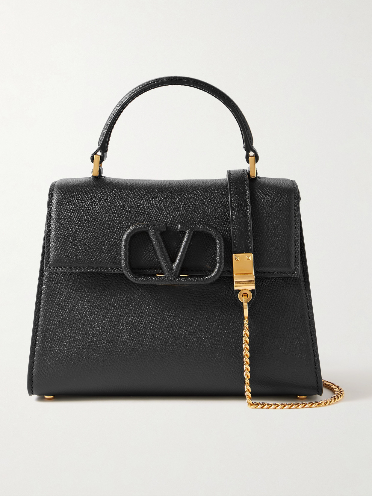 Valentino Garavani - Vsling Small Textured-leather Shoulder Bag - Black