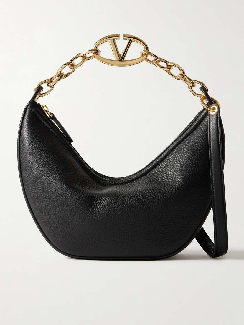 Valentino Garavani Vlogo Small Textured-leather Shoulder Bag