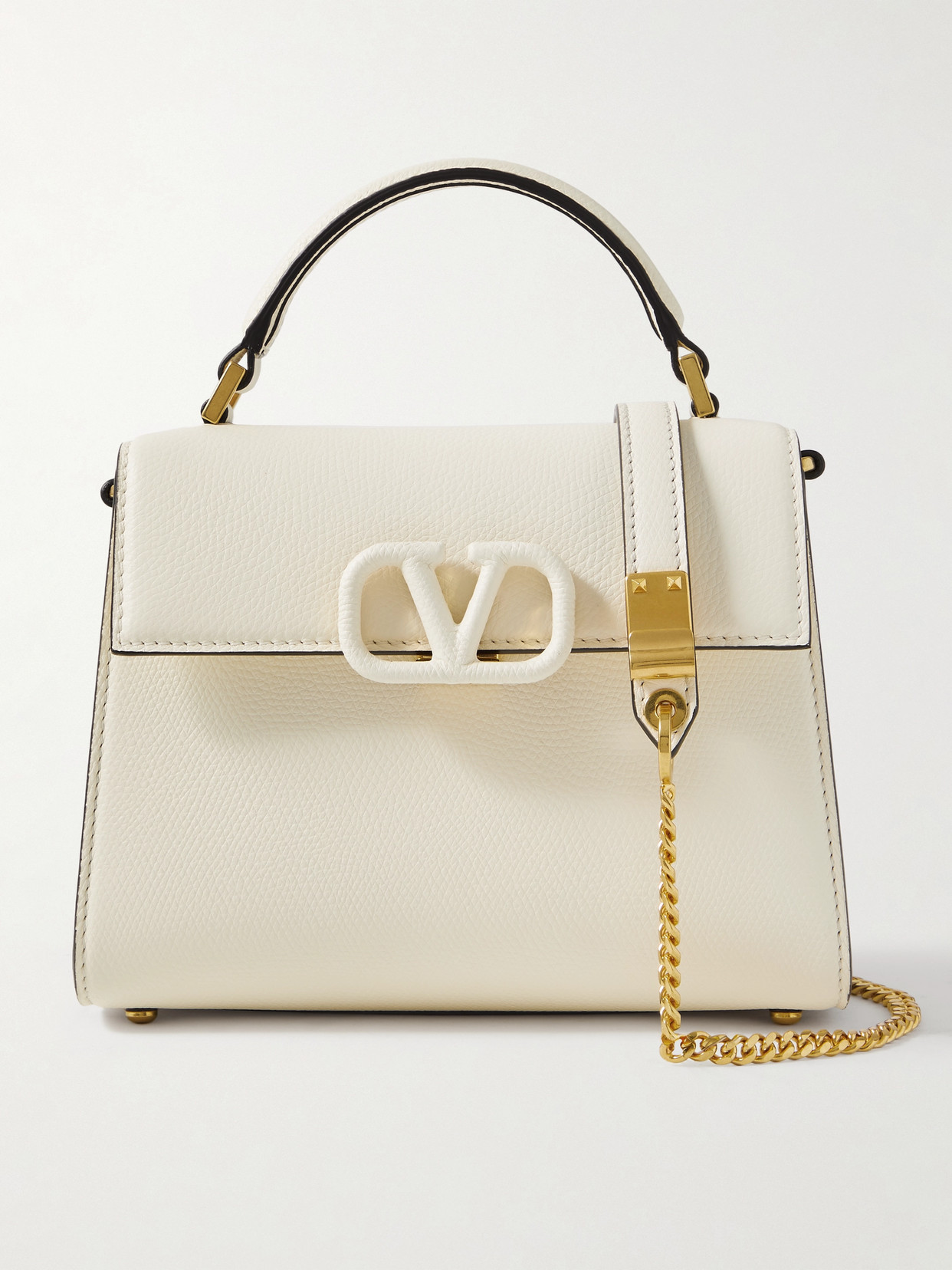 Valentino Garavani - Vsling Mini Textured-leather Shoulder Bag - Ivory