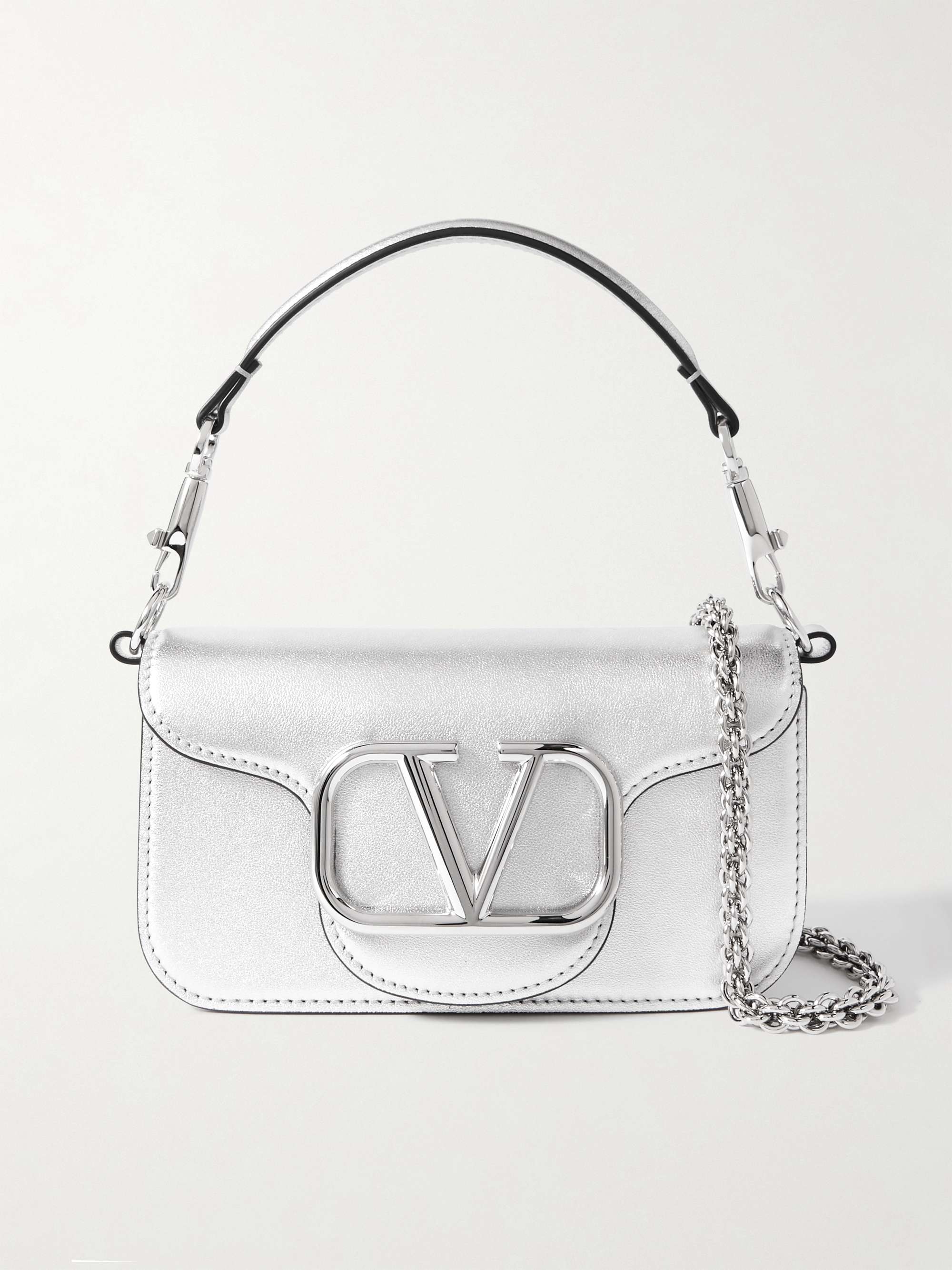 VALENTINO GARAVANI Locò small metallic leather shoulder bag | NET-A-PORTER