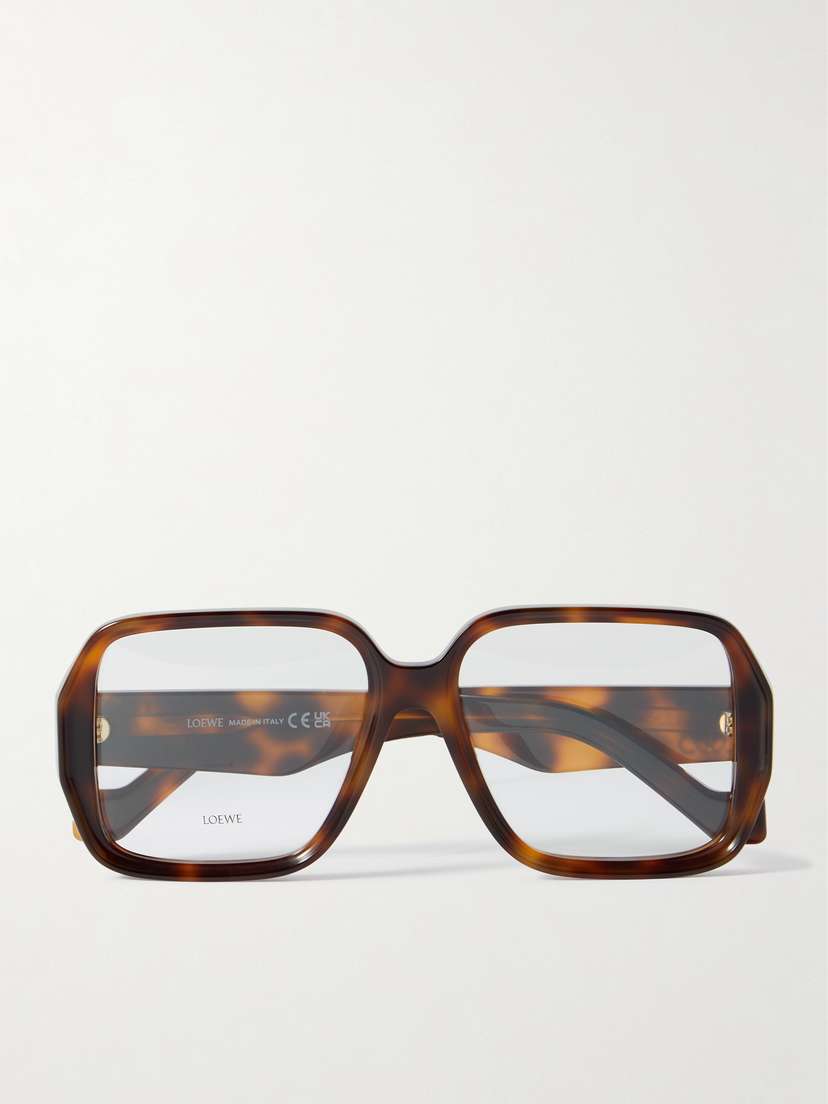 Loewe Anagram Square-frame Tortoiseshell Acetate Optical Glasses